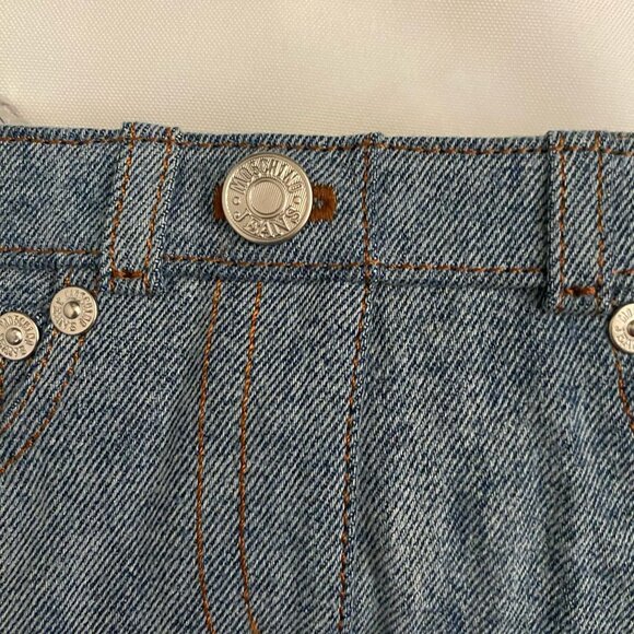 AW23 MOSCHINO Couture Jeremy Scott Denim Shaped Jeans Wristlet Clutch Cotton - Picture 8 of 12